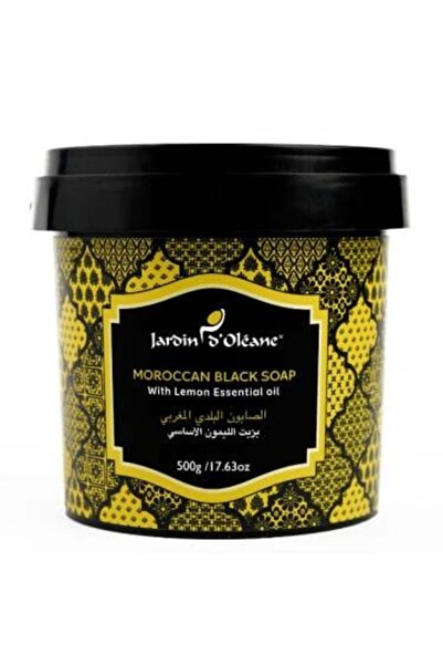 Garden Olian صابون مغربي أسود بزيت الليمون العطري - 500 غرام