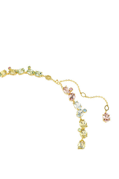 Swarovski Gema Tennis kolye, Karışık kesimler, Çok renkli, Altın rengi kaplama