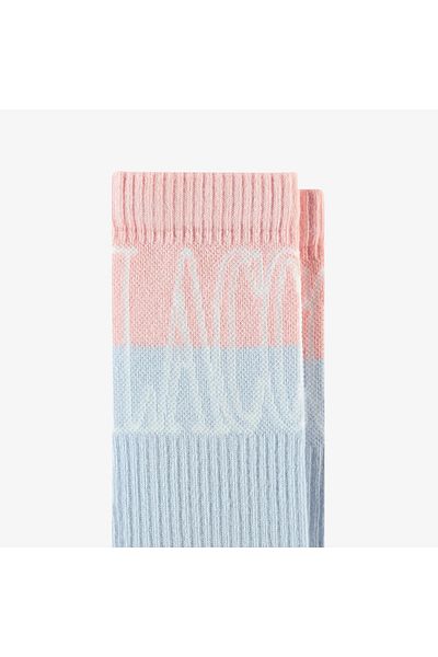 Lacoste Women's Pink Blue Long Socks
