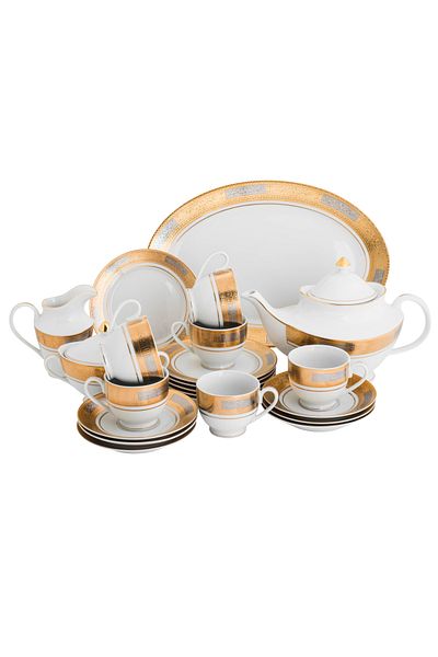 HIC Richvine 24-Piece Porcelain Tea Set for 6 People
