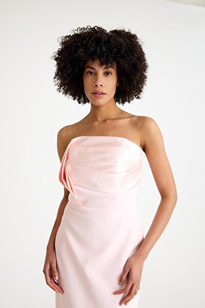 SpringStore Pudra Straplez Abiye Elbise