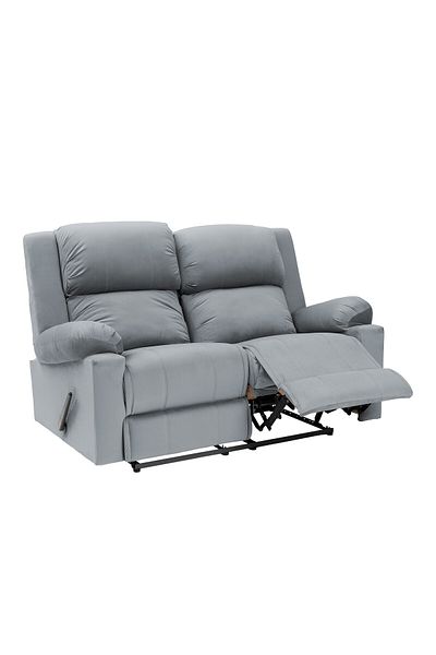 Lazy Vibes Velvet Double Classic Recliner Chair - Gray