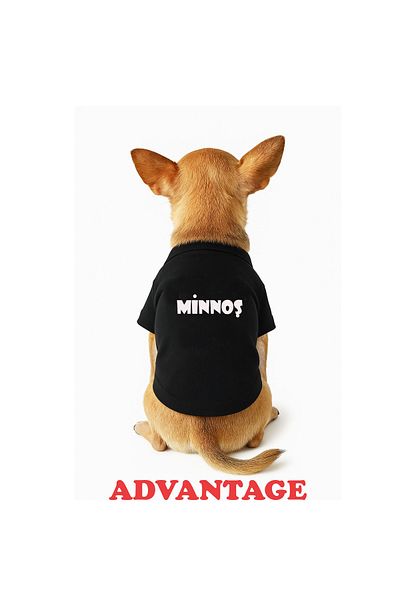 Advantage Minnoş Printed Cat and Dog Outfit Undershirt Black Printed Cat Dog Undershirt