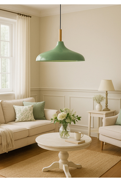 HOMİNG Homing Polo Metal Endüstriyel Cafe Sarkıt Mint Ahşap Detaylı 241974