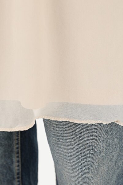 Nisa Luxury Boutique Half Sleeve Front Chiffon Detail Combed Cotton Underwear Tunic 10271