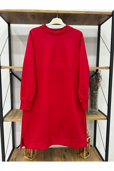 ÖZNE BUTİK Women's Basic Long Tunic with 100% Cotton