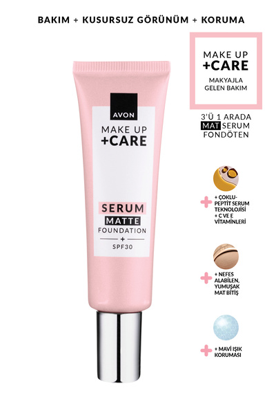 AVON Make Up + Care 3!ü 1 Arada Mat Serum Fondöten 30ml - 410P Spice