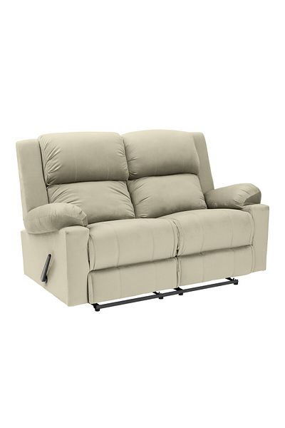 Lazy Vibes Velvet Double Classic Recliner Chair - Light Beige