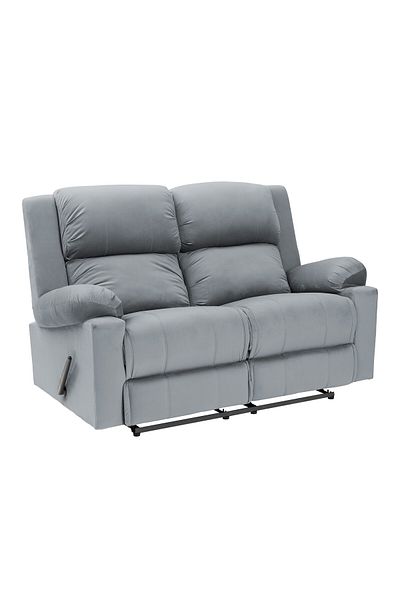 Lazy Vibes Velvet Double Classic Recliner Chair - Gray