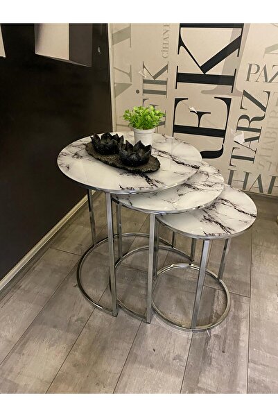 BKLİFE MODERN C ZİGON NİKEL KAPLAMA 4 MM TEMPERLİ BEYAZ MERMER CAM