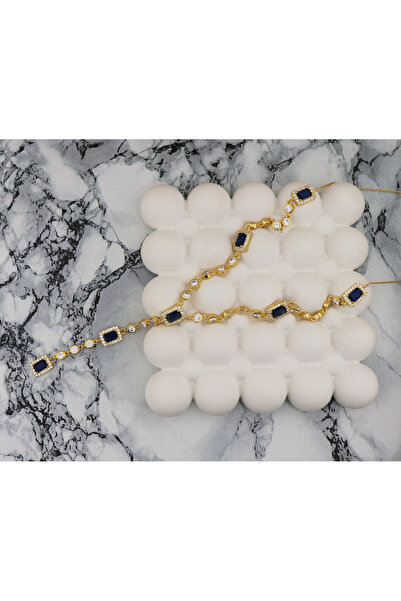 Silveranka 925 Ayar Gümüş Baget Taşlı Su Yolu Detaylı Kolye