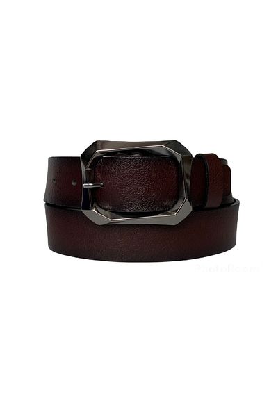 GoDeri 100% Genuine Leather, Black Nickel Buckle Claret Red Women's Jeans Belt 4 Cm=an-byn-07