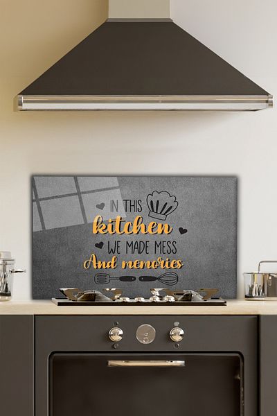 Rosyvien This Kitchen Made Mess Glass Stove Back Protector, Kitchen Built-In and Countertop Protection with Tempered Glass