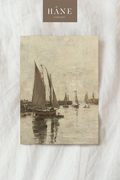 Hane Concept Винтидж плакат с платноходка, арт принт, галерия за стена, принт...
