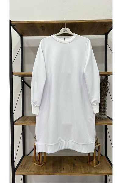 ÖZNE BUTİK Women's Basic Long Tunic with 100% Cotton