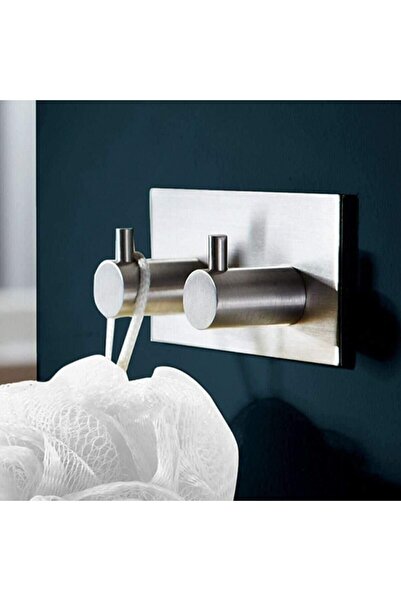 FH DESIGN Paslanmaz Çelik Yapışkanlı Bornozluk Ve 2 Adet Havluluk