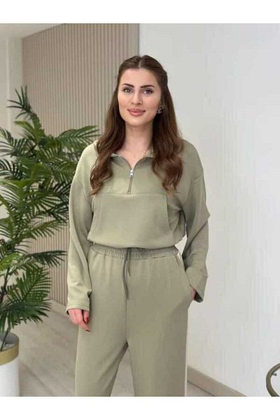 My Blog Mint Hooded Garnished Set - 8569