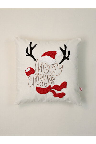 Galia Tasarım غطاء وسادة ميري هايبرد - سلسلة السنة الجديدة بتصميم بابا نويل وقرون الغزلان