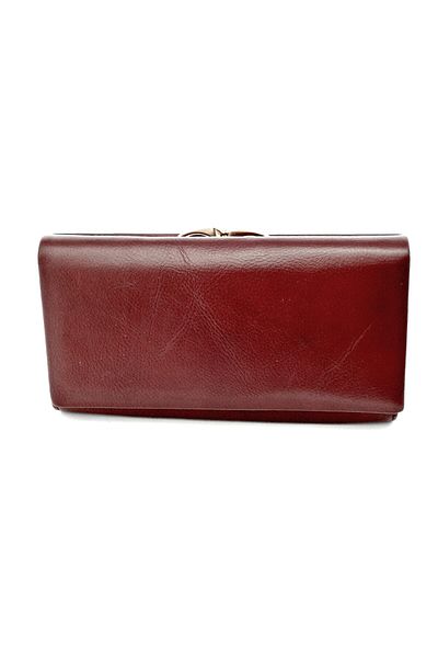 OEM Women's wallet, made of genuine leather, burgundy, Hassion A-03 purpleish red
