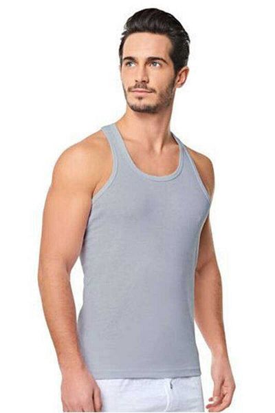 KEYAL Seher Men's Gray Melange Combed Cotton Sports Tank Top