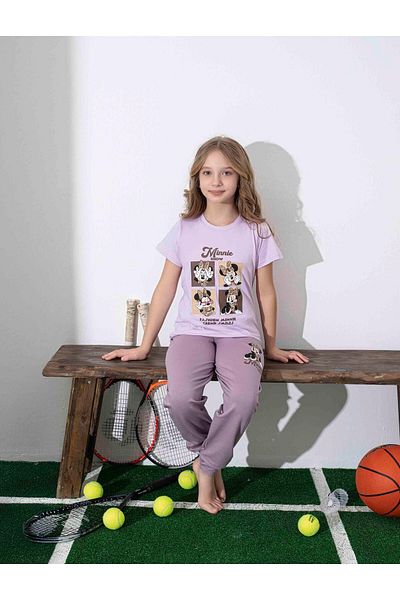 KIPIRIK BABY Girl's Mini Patterned Lilac Pajama Set