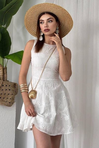 ZISHAN Zero-Neck Sleeveless Mini Scallop Women's Graduation & Evening Dress 175