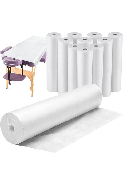 LA PERLA TECH 10 Roll Disposable Non-Woven Bed Sheet 180 * 80 CM Bed Cover Disposable Massage Table Sheets White