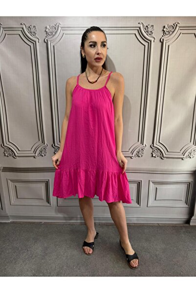 AGORATEKSTİL Γυναικείο κοντό φόρεμα από ύφασμα βισκόζης