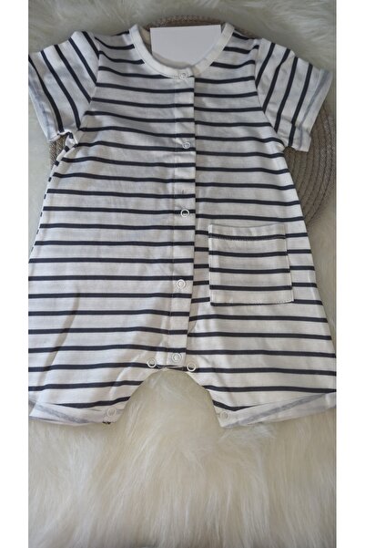 Necix's Çizgili Unisex bebek tulum