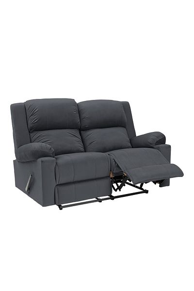 Lazy Vibes Velvet Double Classic Recliner Chair - Dark Gray