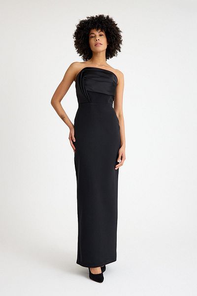 SpringStore Black Strapless Evening Dress