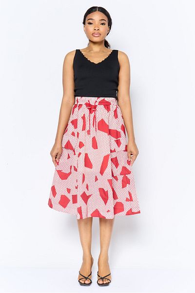 Esprit Women Allover Print Midi Skirt, Multicolor