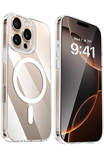 PSGT Apple ( Iphone 16 Promax) Kılıf Magsafe Wireless Şarj Destekli Şeffaf Ka...
