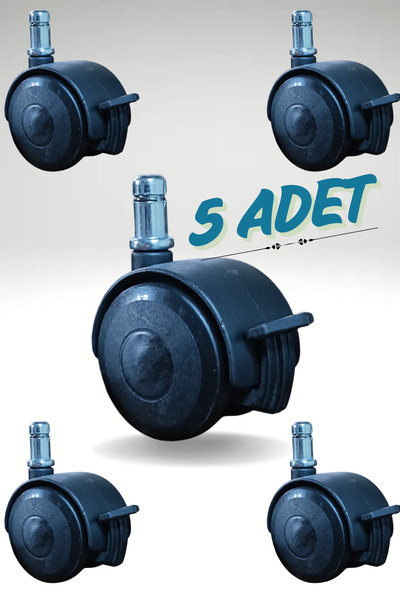 Bay Onay Kilitlemeli Ofis Sandalyesi Tekerleği - 5 adet 50 mm & 360 Döner Pla...