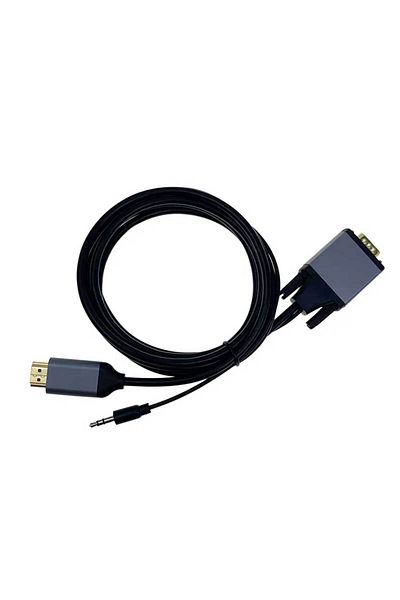CLASSLIGHTS Cablu video HDMI-VGA 1080p cu audio, compatibil cu PC / Laptop / Monitor / Proiector, 1,8 m