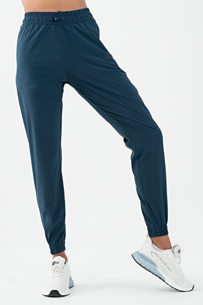 MARATON Regular Women's Turned-Up Leg Navy Trousers
