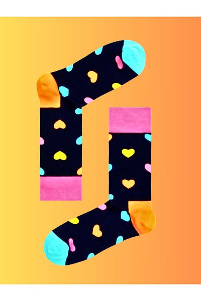 Shuttle Park Special Series Happy Colorful Hearts Patterned Socks Fun Comfortable Design Style Socket Seamless Socks