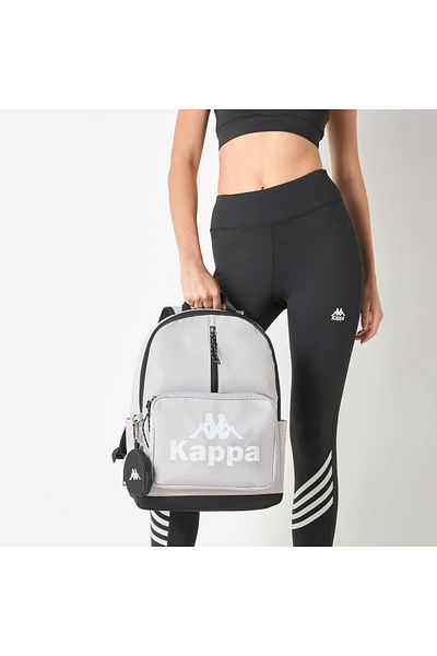 Kappa Logo Print Backpack with Adjustable Shoulder Straps and Zip Closure