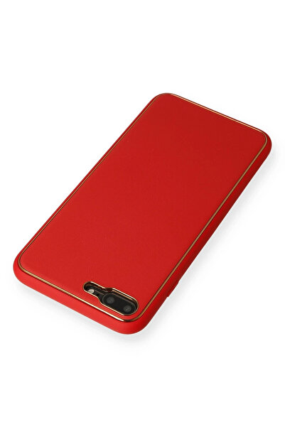 NewFace iPhone 7 Plus Case Coco Leather Silicone Cover - Red Sptgl