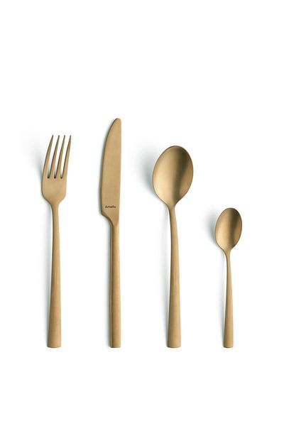 Amefa Cutlery Set, 16 Pieces, , Manille Vintage Gold, Stainless Steel, Gold