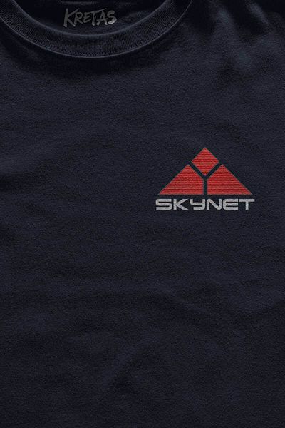 Kretas Μπλουζάκι Unisex Navy Blue Τεχνητής Νοημοσύνης SkyNet Terminator Τεχνητής Νοημοσύνης AI Minimal μπροστινό τυπωμένο T