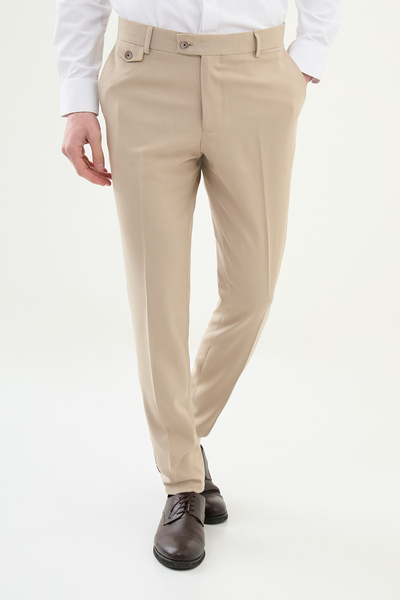 Mcr Прямі класичні чоловічі брюки Super Slim Fit бежевого кольору - 38302.25Y