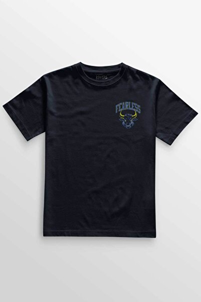 Kretas Unisex tamnoplava T-shirt tamnoplava Fearless Bull Bull 1907 žuta tamn...