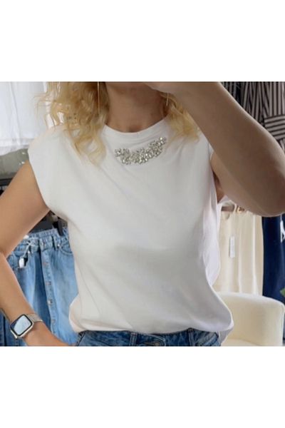 CemBebe Γυναικεία μπλούζα Stoned White Padded