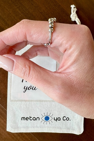 Metanoyaco Stress Reducing Adjustable Ring (Steel) Shipped with Box