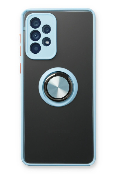 NewFace حافظة سامسونج جالاكسي A73 5G غطاء سيليكون مونتريال مع حلقة - أزرق ثلج...