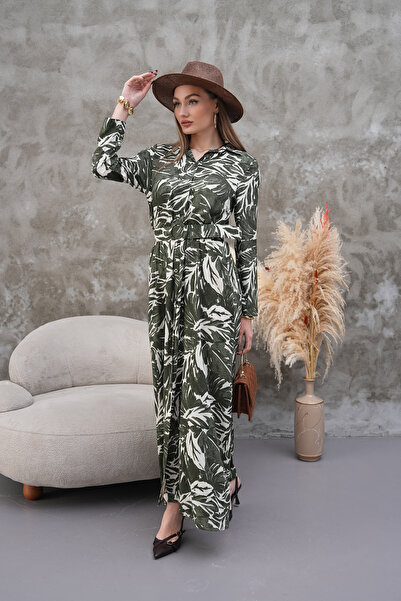 NAVY Rochie cu mânecă lungă, cu nasturi, cu centură și guler tip cămașă