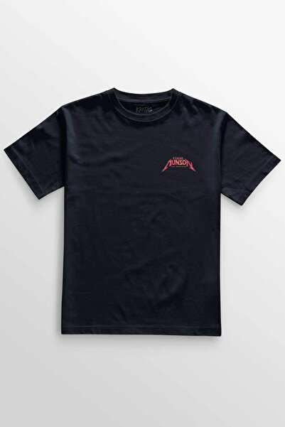 Kretas Unisex Lacivert T-shirt Eddie Munson Hell Fire Club Hellfire Tour Mini...