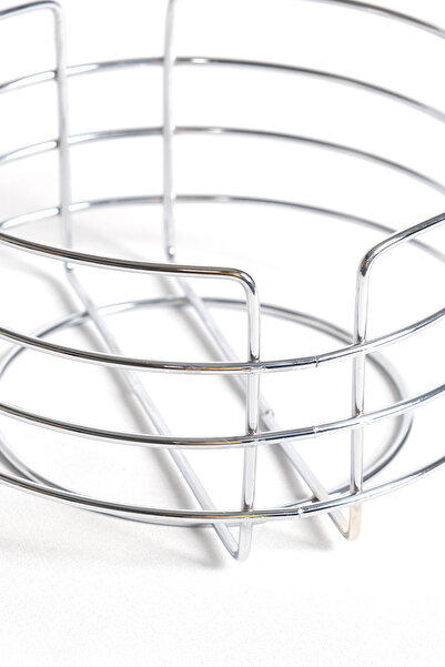 Rafiste Round Bread Bowl and Presentation Basket Chrome