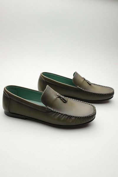 Gondol Men's Genuine Leather Classic Loafer Khaki 42 Ttx.601108